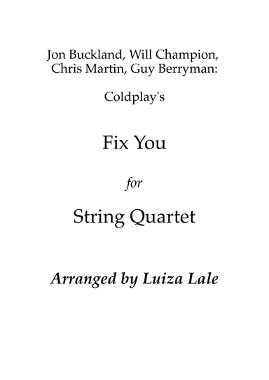 Fix You (arr. Luiza Lale)