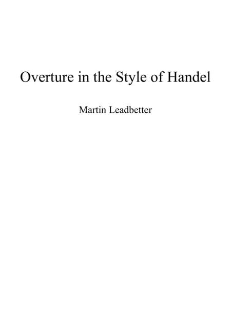 Overture in the Style of Handel