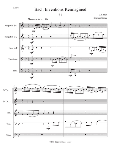 Bach Invention Reimagined #1 (arr. Spencer Nance)