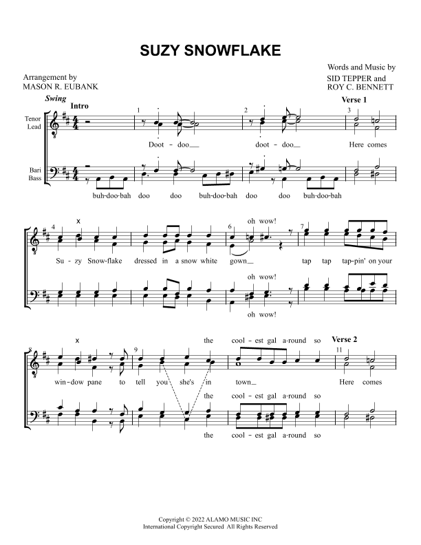 Suzy Snowflake  (nop In Uk Or Eire) (arr. Mason Reed Eubank)