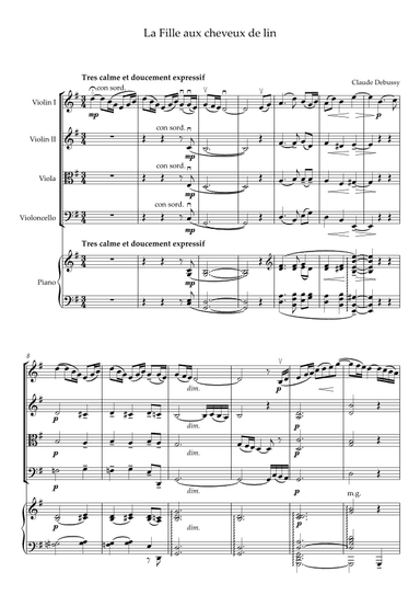 La Fille aux cheveux de lin (arr. V.Shch.)