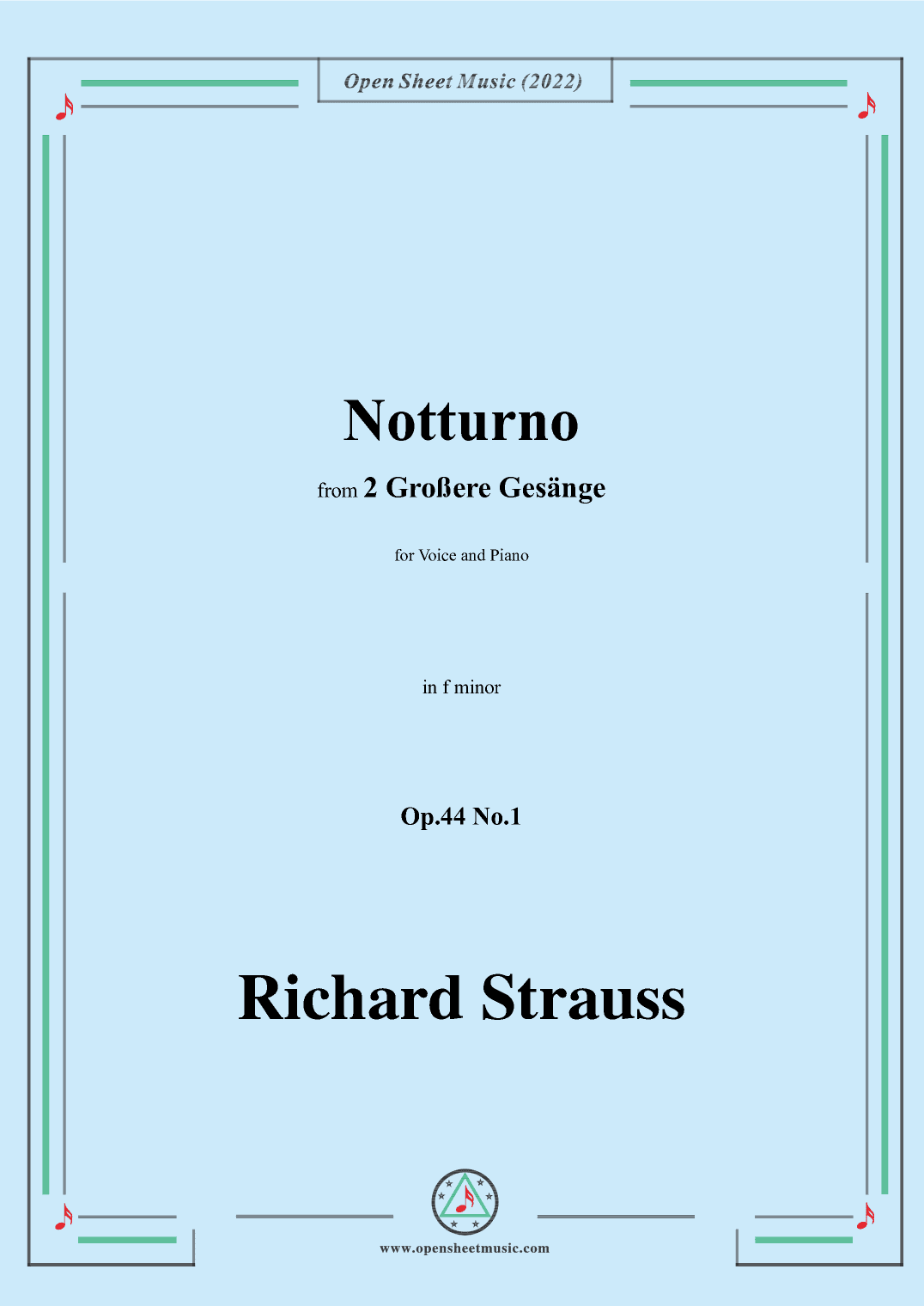 Richard Strauss-Notturno,in f minor,Op.44 No.1 (arr. OSM Press)