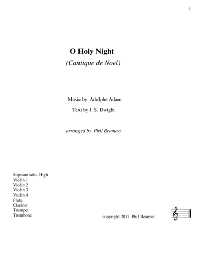 O Holy Night - Soprano, Orchestra (arr. Phil Beaman)