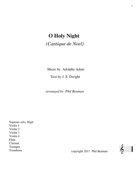 O Holy Night - Soprano, Orchestra (arr. Phil Beaman)