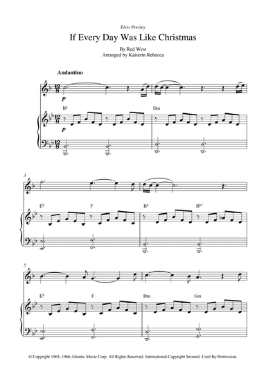 If Every Day Was Like Christmas (arr. Kaiserin Rebecca)