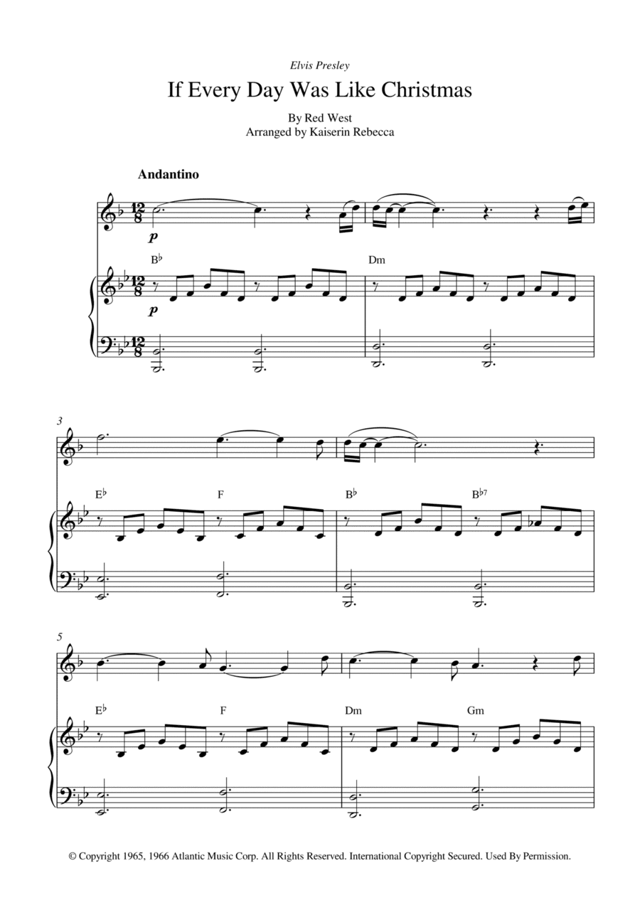 If Every Day Was Like Christmas (arr. Kaiserin Rebecca)