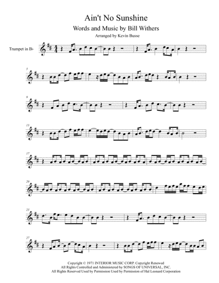 Ain't No Sunshine (arr. Kevin Busse)