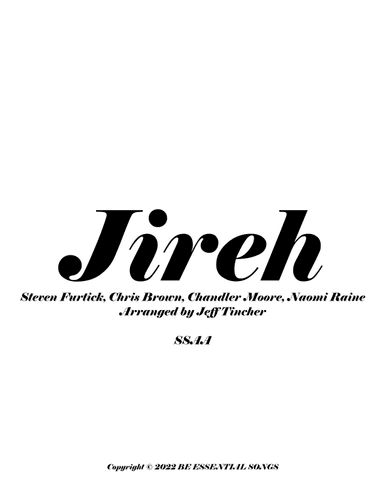 Jireh (arr. Jeff Tincher)