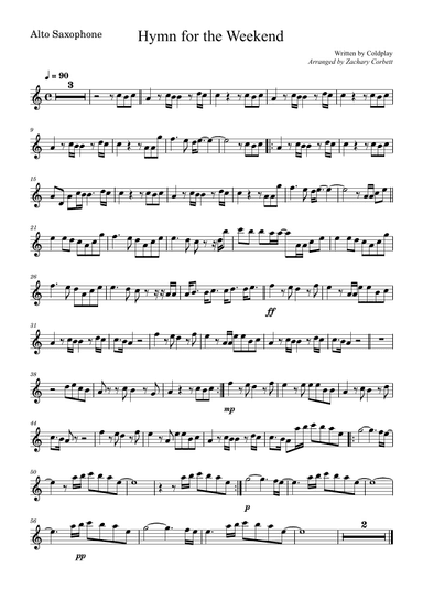 Hymn For The Weekend (arr. Zachary Corbett)