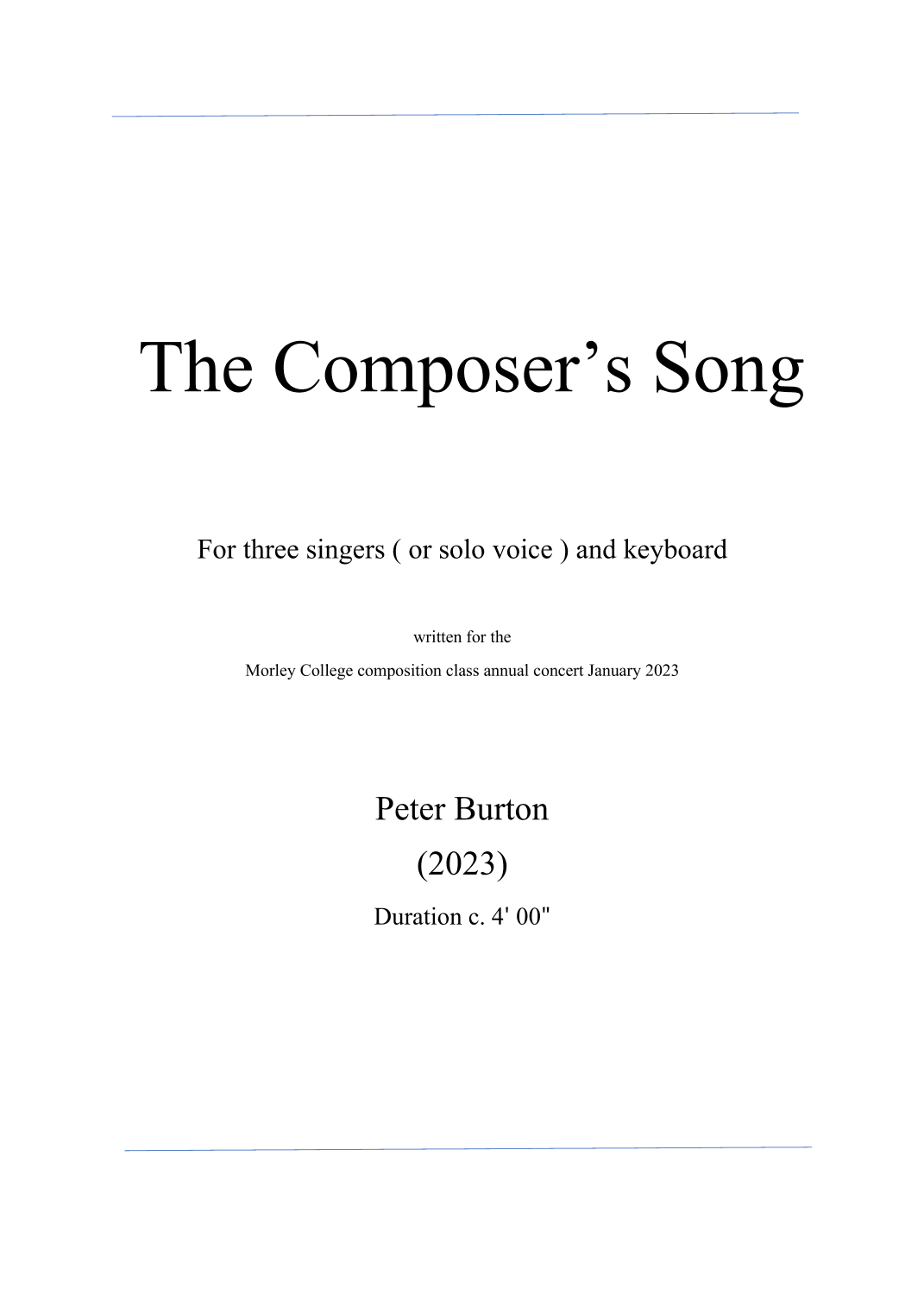 The Composer's Song