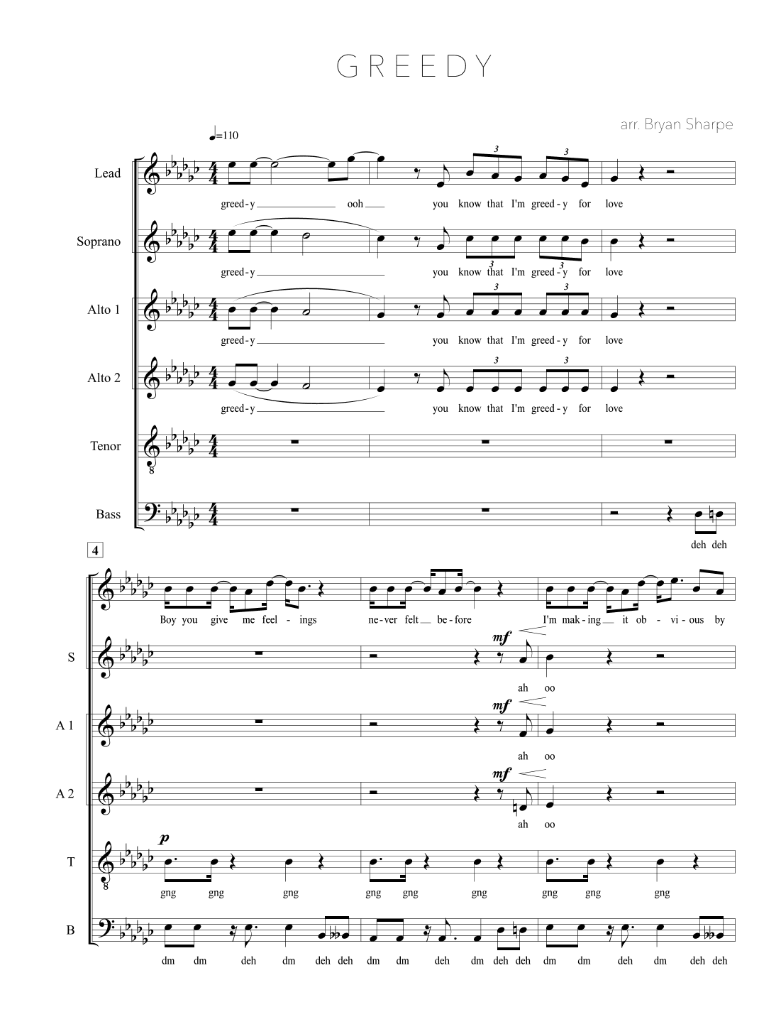 Greedy (arr. Bryan Sharpe)