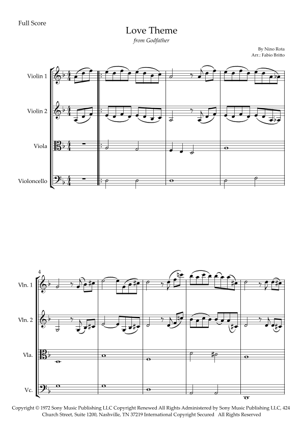 The Godfather (love Theme) (arr. Fabio Britto)