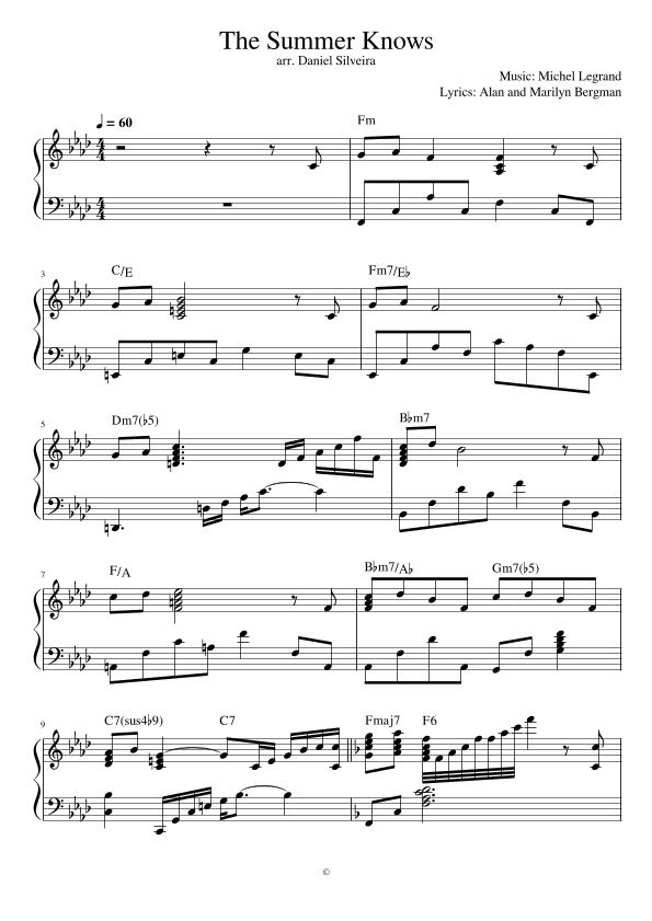 Summer Of 42 (arr. Daniel Silveira)