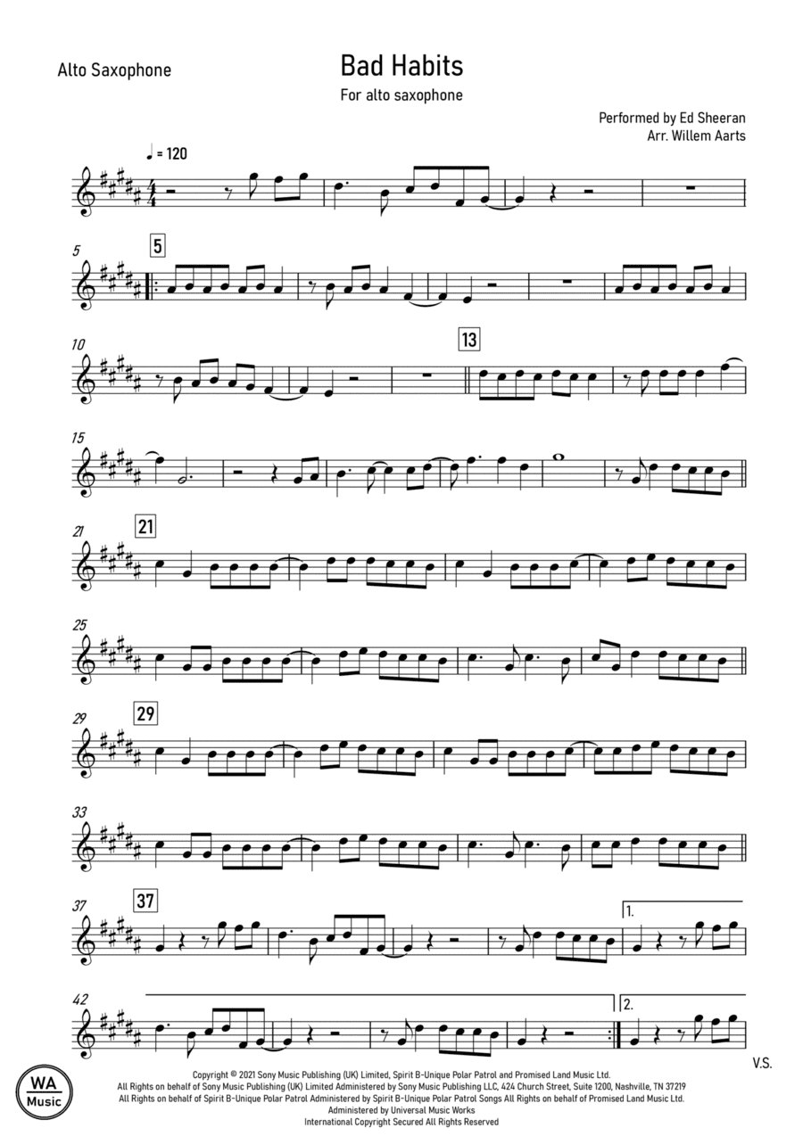 Bad Habits (arr. Willem Aarts)