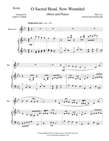 O SACRED HEAD, NOW WOUNDED (F Horn/Piano and Horn Part) (arr. Gary Lanier)