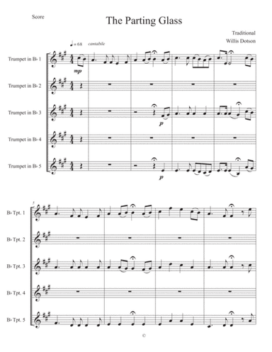 The Parting Glass (For 5 Trumpets) (arr. Willis Dotson)