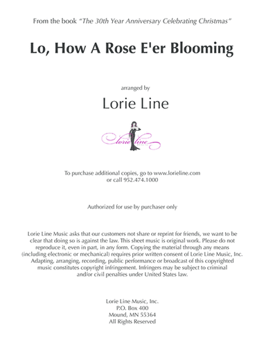 Lo, How A Rose E'er Blooming (arr. Lorie Line)