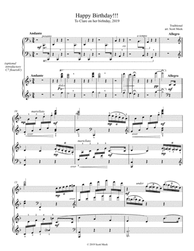 Happy Birthday Variations, Piano 4-Hands (1st Version) (arr. Published by Scott Meek)
