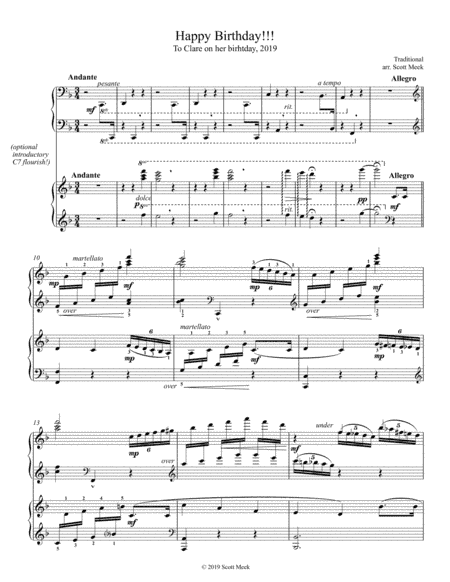 Happy Birthday Variations, Piano 4-Hands (1st Version) (arr. Published by Scott Meek)