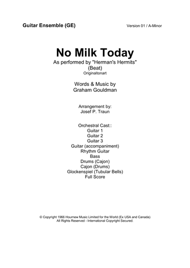 No Milk Today (arr. Josef Peter Traun)