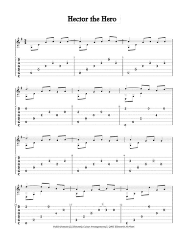 Hector the Hero (For Fingerstyle Guitar Tuned CGDGAD) (arr. Ellsworth McMeen)