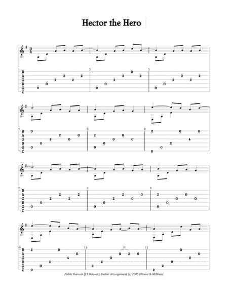 Hector the Hero (For Fingerstyle Guitar Tuned CGDGAD) (arr. Ellsworth McMeen)
