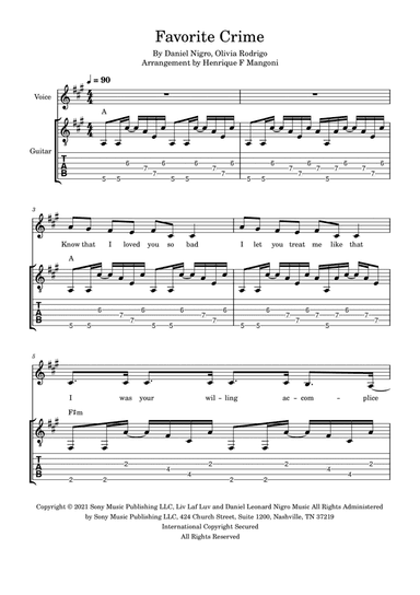 Favorite Crime (arr. Henrique F Mangoni)