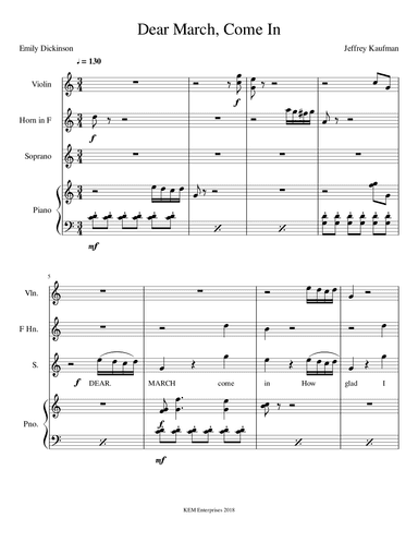 Emily Dickinson Four Songs of Nature