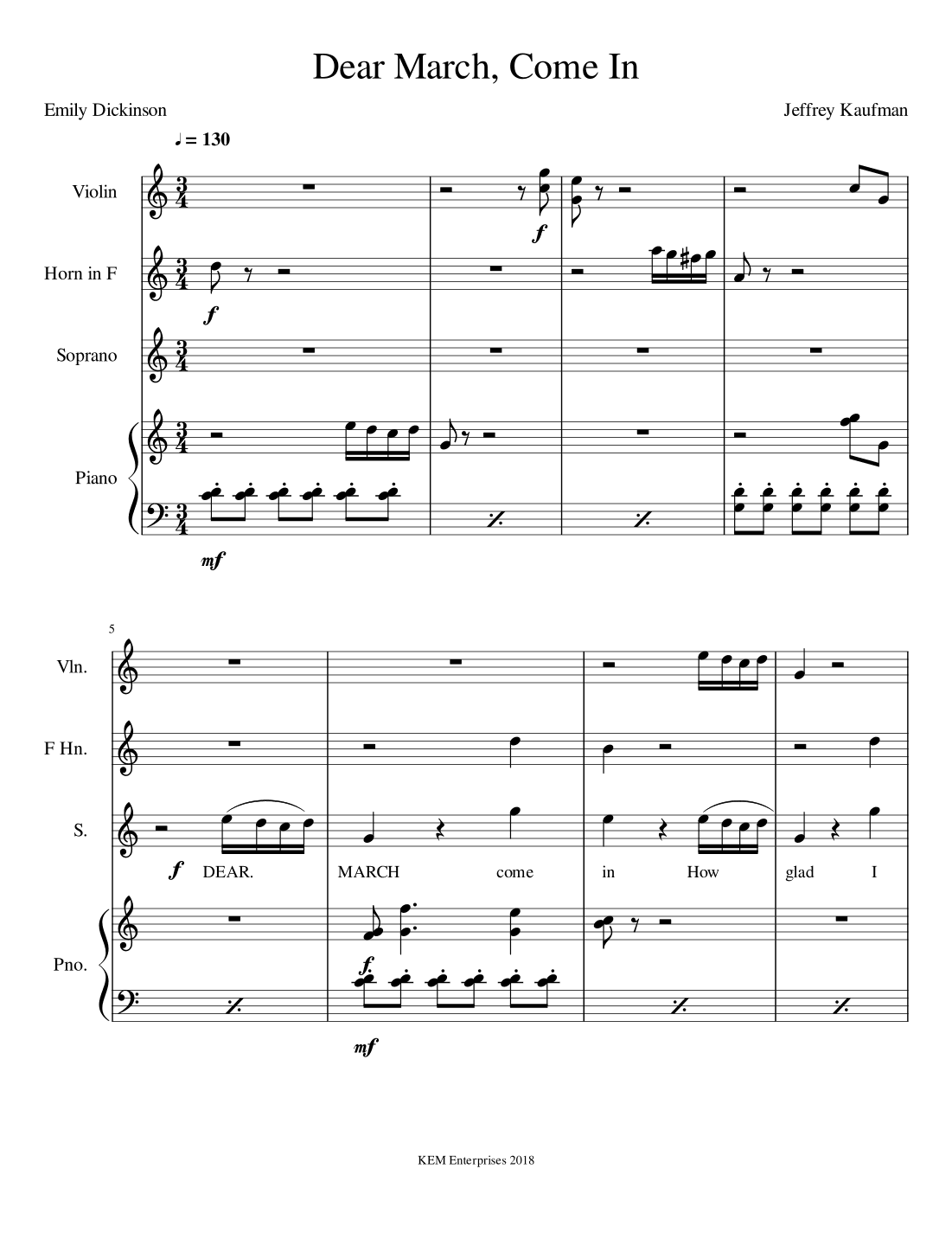 Emily Dickinson Four Songs of Nature