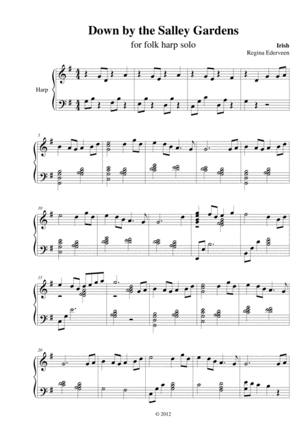 Down by the Salley Gardens - lever harp solo
