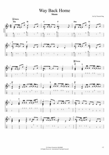 Way Back Home (arr. Vincent Ong)