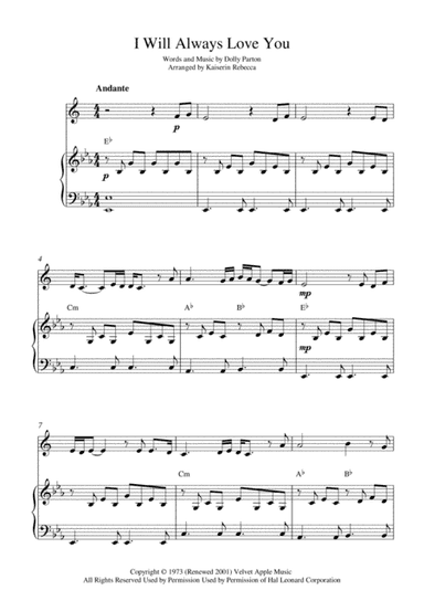 I Will Always Love You (arr. Kaiserin Rebecca)