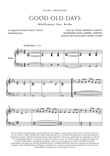 Good Old Days (arr. Danilo "Daca" Alves)