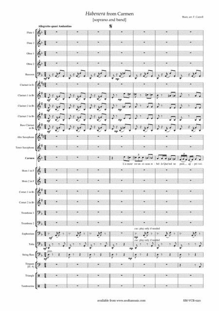 Habanera (from Carmen) - G. Bizet for soprano and concert band (arr. Fergal Carroll)