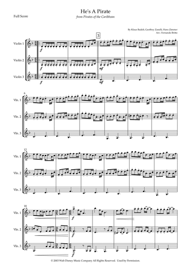 He's A Pirate (arr. Fernando Britto)