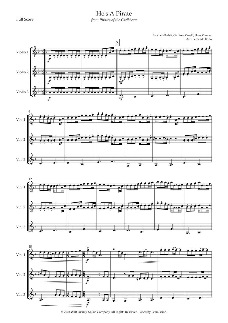 He's A Pirate (arr. Fernando Britto)