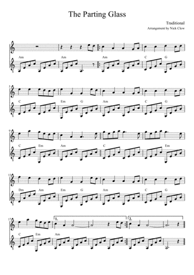 The Parting Glass (arr. Nick Clow)