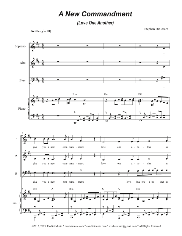 A New Commandment (Love One Another) (Vocal Trio - (SAB)