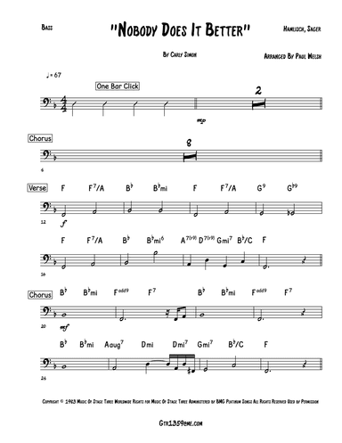 Nobody Does It Better (arr. P Welsh)