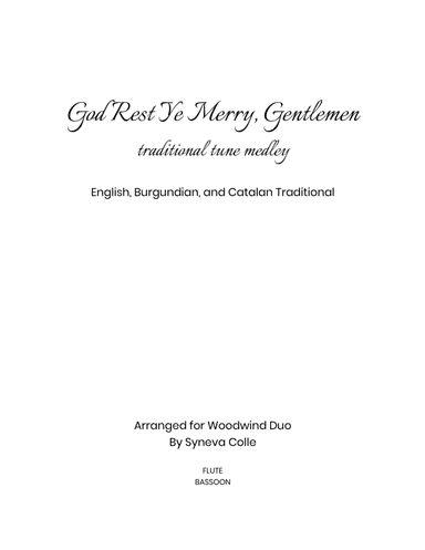 God Rest Ye Merry Gentlemen Medley (arr. Syneva Colle)