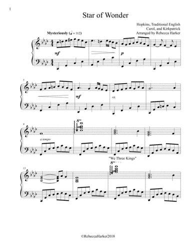 Star of Wonder (Advanced Sacred Piano Solo) (arr. Rebecca Harker)