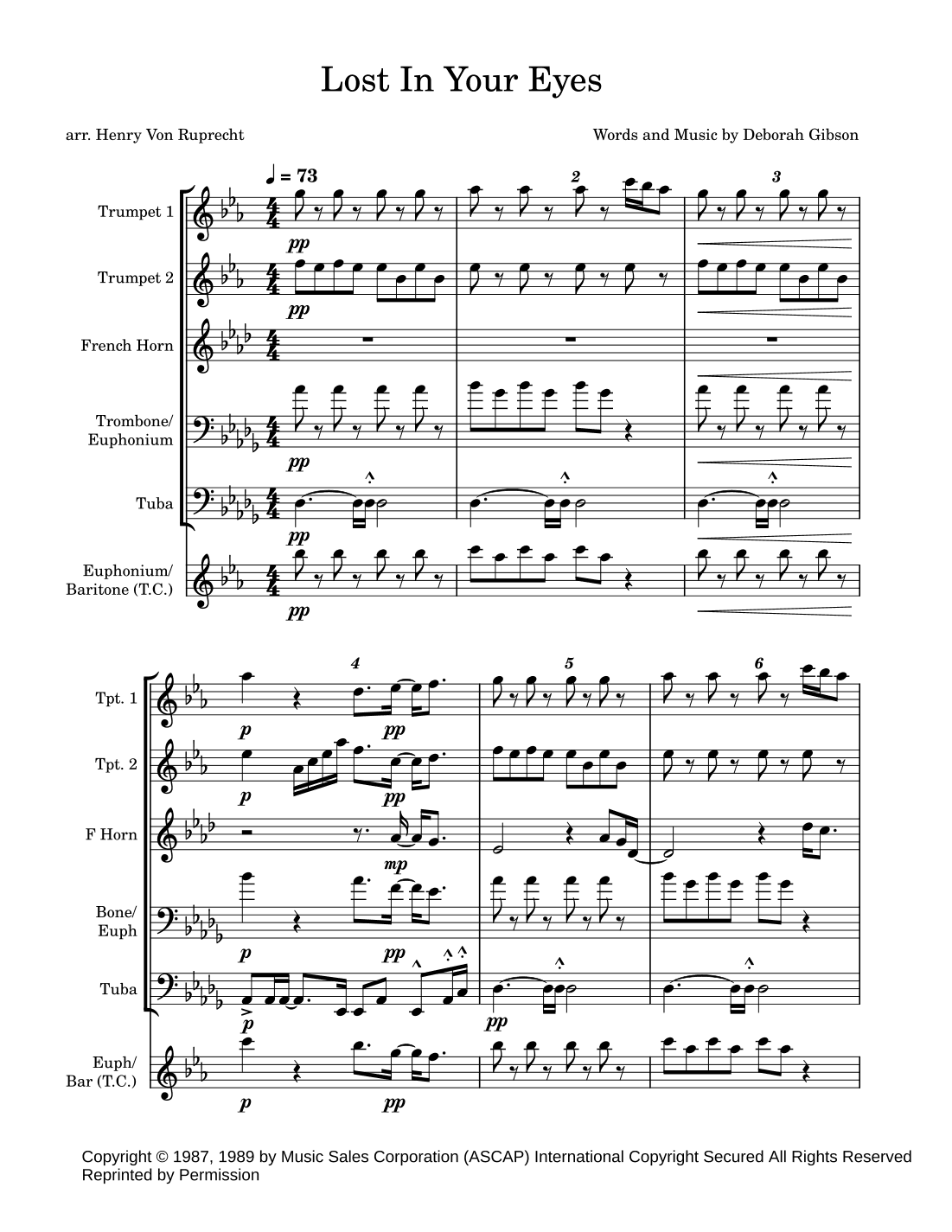 Lost In Your Eyes (arr. Henry Von Ruprecht)