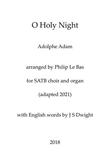 O Holy Night (adapted) (arr. Philip Le Bas)