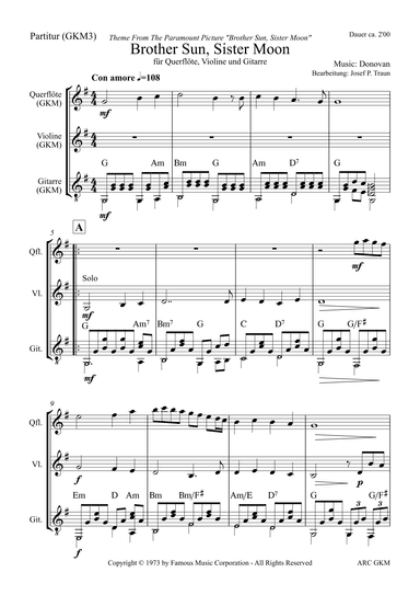 Brother Sun, Sister Moon (arr. Josef Peter Traun)