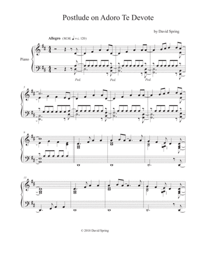 Postlude on Adoro Te Devote (arr. David Spring)