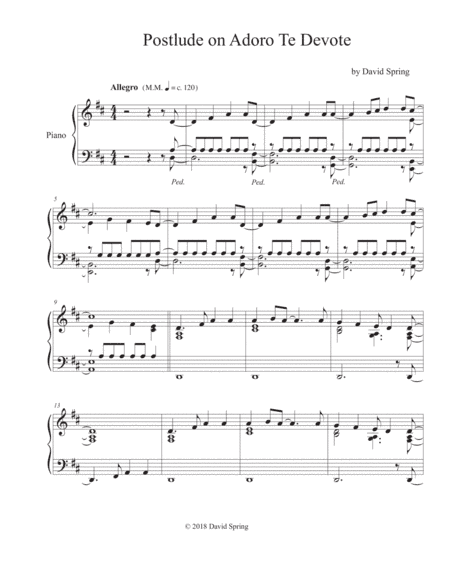 Postlude on Adoro Te Devote (arr. David Spring)