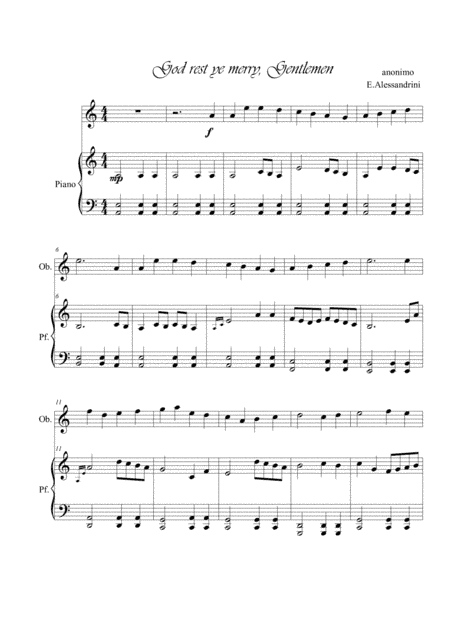 God rest ye merry gentlemen. Oboe e piano (arr. Ester Alessandrini)