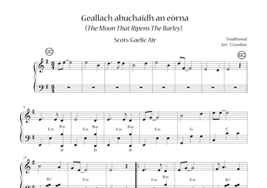 Geallach abuchaidh an eòrna (The Moon That Ripens The Barley) (arr. Julia Gordon)