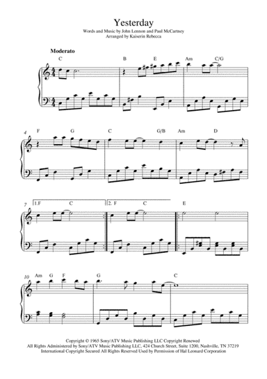 Yesterday (arr. Kaiserin Rebecca)