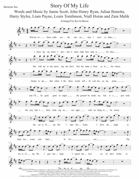 Story Of My Life (arr. Kevin Busse)